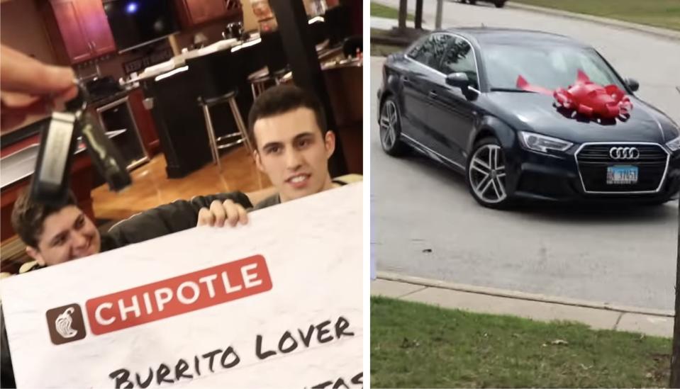 Nick, a Chipotle lover, was the recipient of two gifts that made him emotional on his birthday.