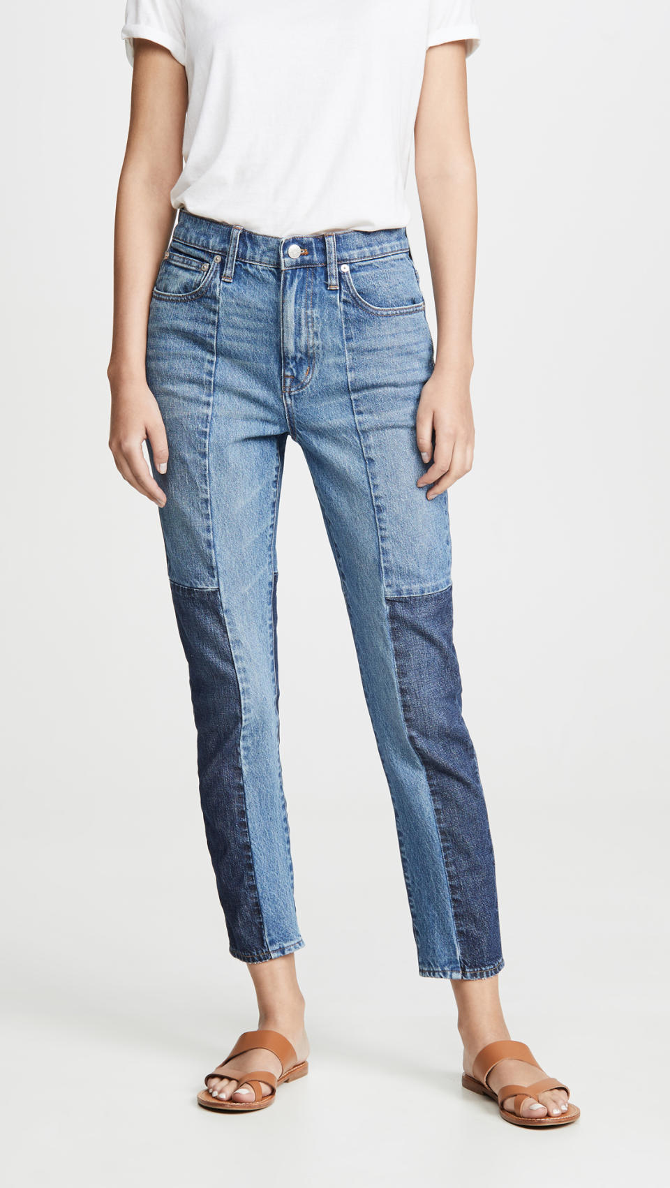 Madewell High Rise Slim Boyfriend Patching Jeans