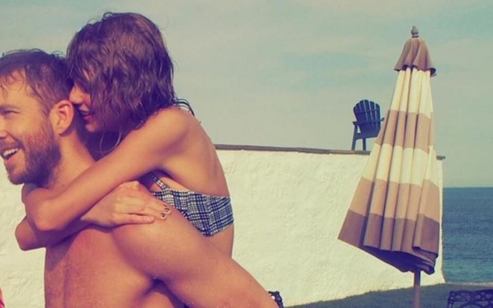 Swift with ex boyfriend Calvin Harris - Credit: Instagram