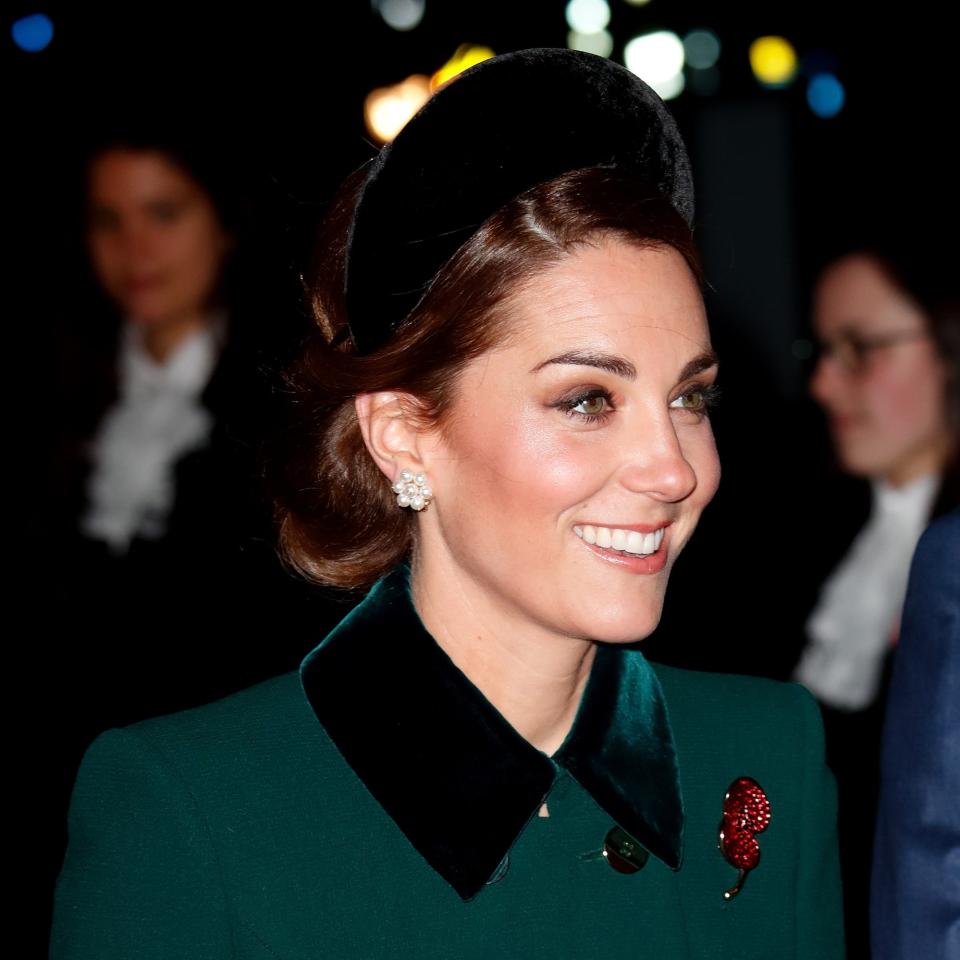 The Duchess of Cambridge wearing a hatband in November 2018 - Getty