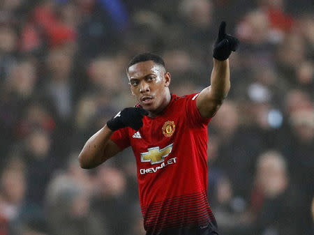 Soccer Football - Premier League - Manchester United v Arsenal - Old Trafford, Manchester, Britain - December 5, 2018 Manchester United's Anthony Martial celebrates scoring their first goal REUTERS/Darren Staples