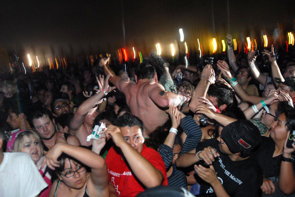 Rage Against the Machine fans at Coachella. (Photo: Kevin Mazur/WireImage)