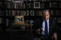 Civil Rights icon Andrew Young speaks during an interview with The Associated Press on Wednesday, Aug. 16, 2023, in Atlanta. (AP Photo/Brynn Anderson)