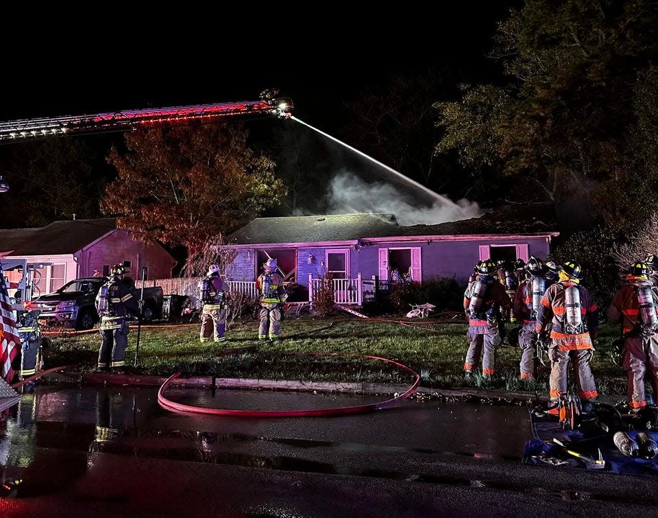 Stafford home on Neptune Drive that had an explosion early Tuesday morning, turning into a structure fire.