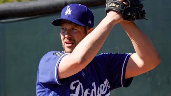 柯蕭（Clayton Kershaw）熱身賽首戰2局無失分。（圖／翻攝自道奇推特）