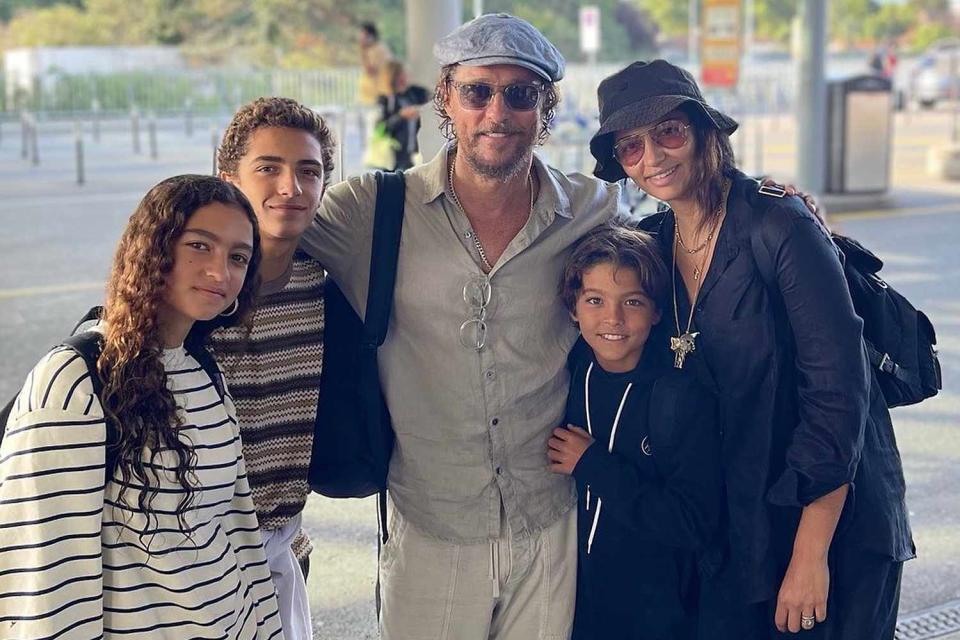 <p>Levi McConaughey/Instagram</p> Matthew, Camila Alves, Levi, Vida and Livingston McConaughey