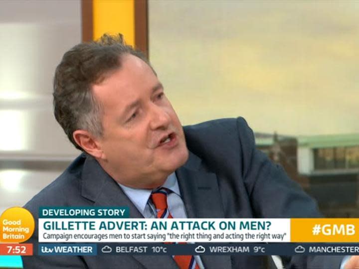 Piers Morgan and men's rights activists upset at 'emasculating' new Gillette advert