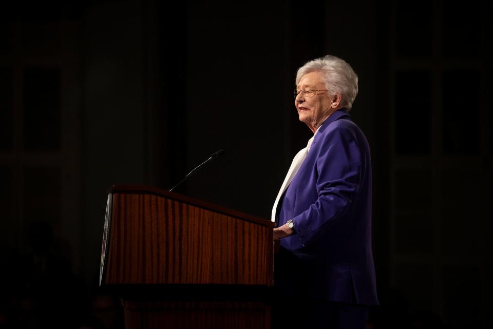 Alabama Gov. Kay Ivey delivers the State of the State address at the Alabama State Capitol in Montgomery, Ala., on Tuesday, Feb. 6, 2024.