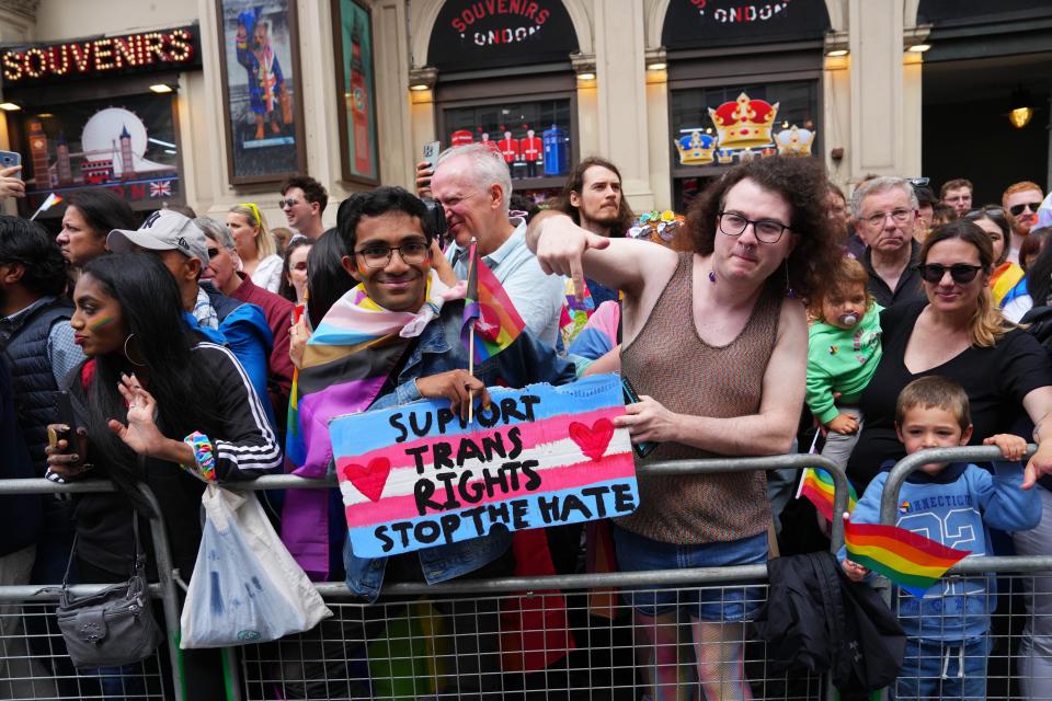 Spectators watch the Pride In London parade (Getty Images)