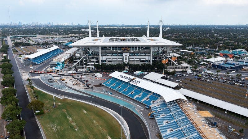 An aerial photo of the Miami International Autodrome. 