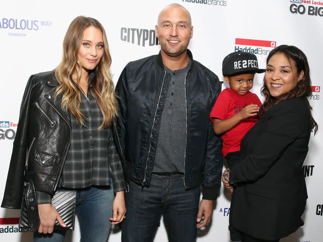 <p>Astrid Stawiarz/Getty</p> Hannah Davis, Derek Jeter, and Sharlee Jeter at BKLYN Rocks in 2016