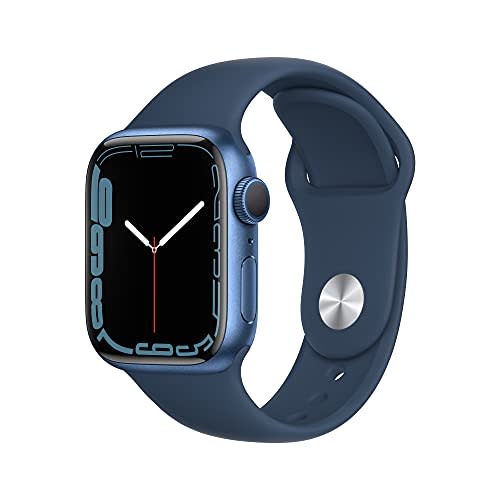 Apple Watch Series 7 GPS, 41mm Blue Aluminum Case with Abyss Blue Sport Band - Regular