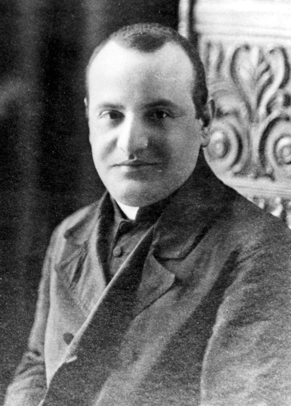 FILE - This 1913 file photo shows a portrait of the Rev. Angelo Giuseppe Roncalli at the time he was a domestic prelate. Roncalli was created Cardinal in 1953 by Pope Pius XII and succeeded the latter as Pontiff when he was elected Oct. 28, 1958. Roncalli took the name as Pope John XXIII. While much of the focus of Sunday's dual canonization will be on Pope John Paul II's globe-trotting, 26-year papacy and his near-record sprint to sainthood, many older Catholics will be celebrating the short but historic pontificate of the "Good Pope," John XXIII. (AP Photo/Tullio Farabola, File)