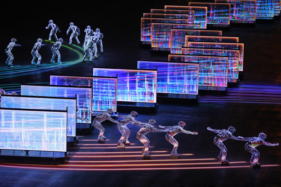 <p>Entertainers perform during the Beijing segment during the Closing Ceremony of the PyeongChang 2018 Winter Olympic Games at PyeongChang Olympic Stadium on February 25, 2018 in Pyeongchang-gun, South Korea. (Photo by David Ramos/Getty Images) </p>