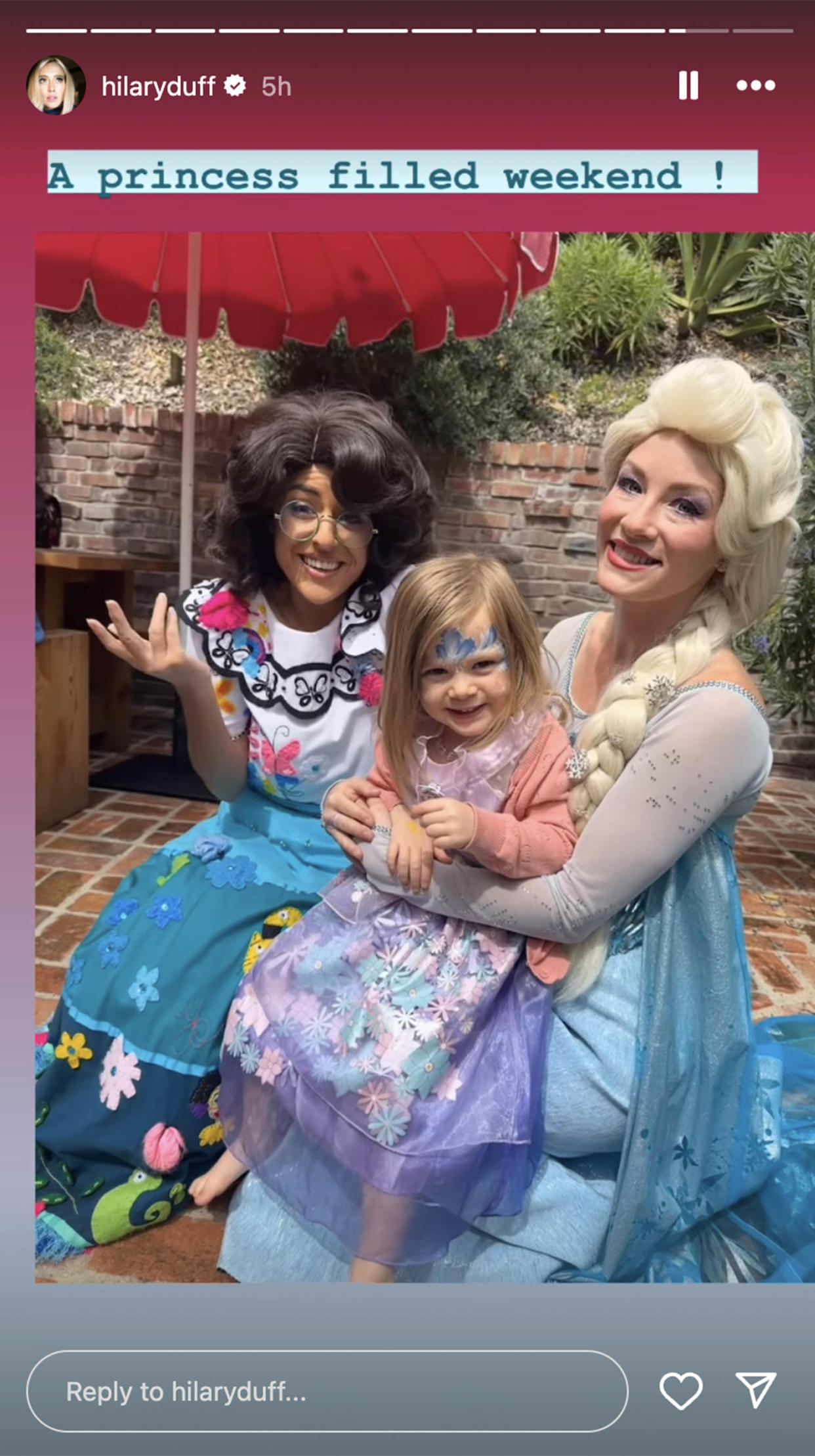 A 3-year-old can never have too many princesses at her party! (@hilaryduff via Instagram)