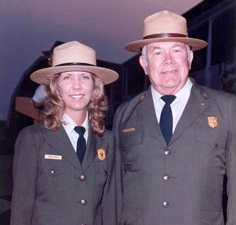 Kayci Cook with her dad John E. Cook in 1999 when she served as superintendent of Fort McHenry National Monument in Baltimore.