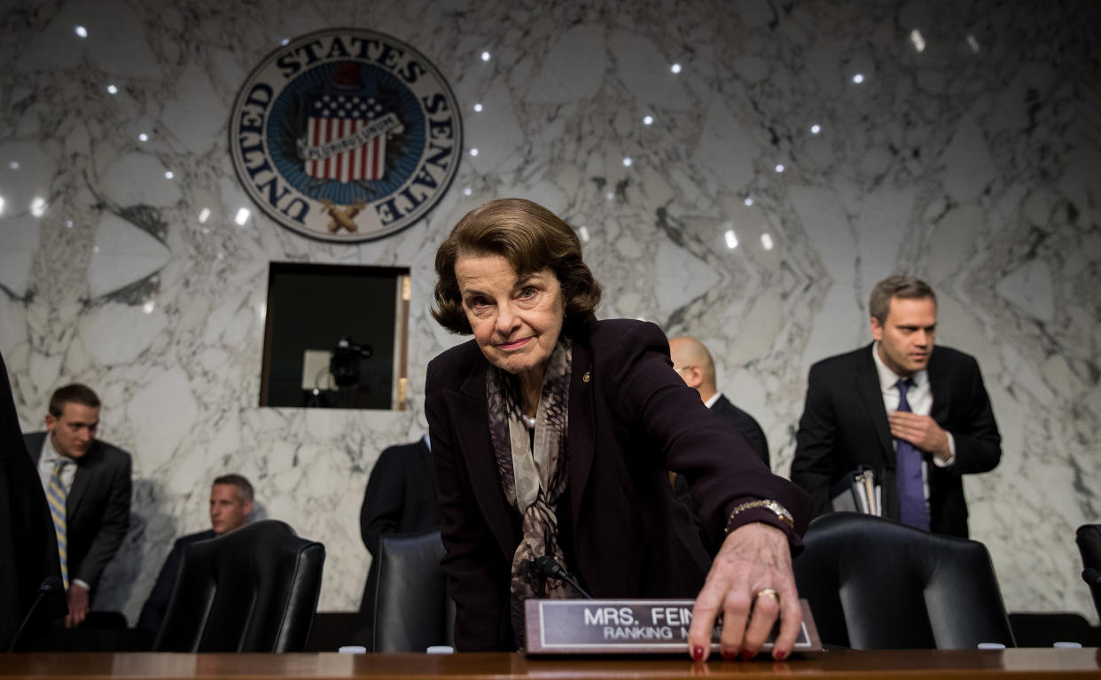 Sen. Dianne Feinstein at a Senate Judiciary Committee hearing.