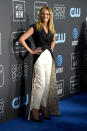 <p>Julia Roberts rocked a monochrome pant suit, similar to her Golden Globes look. Source: Getty </p>