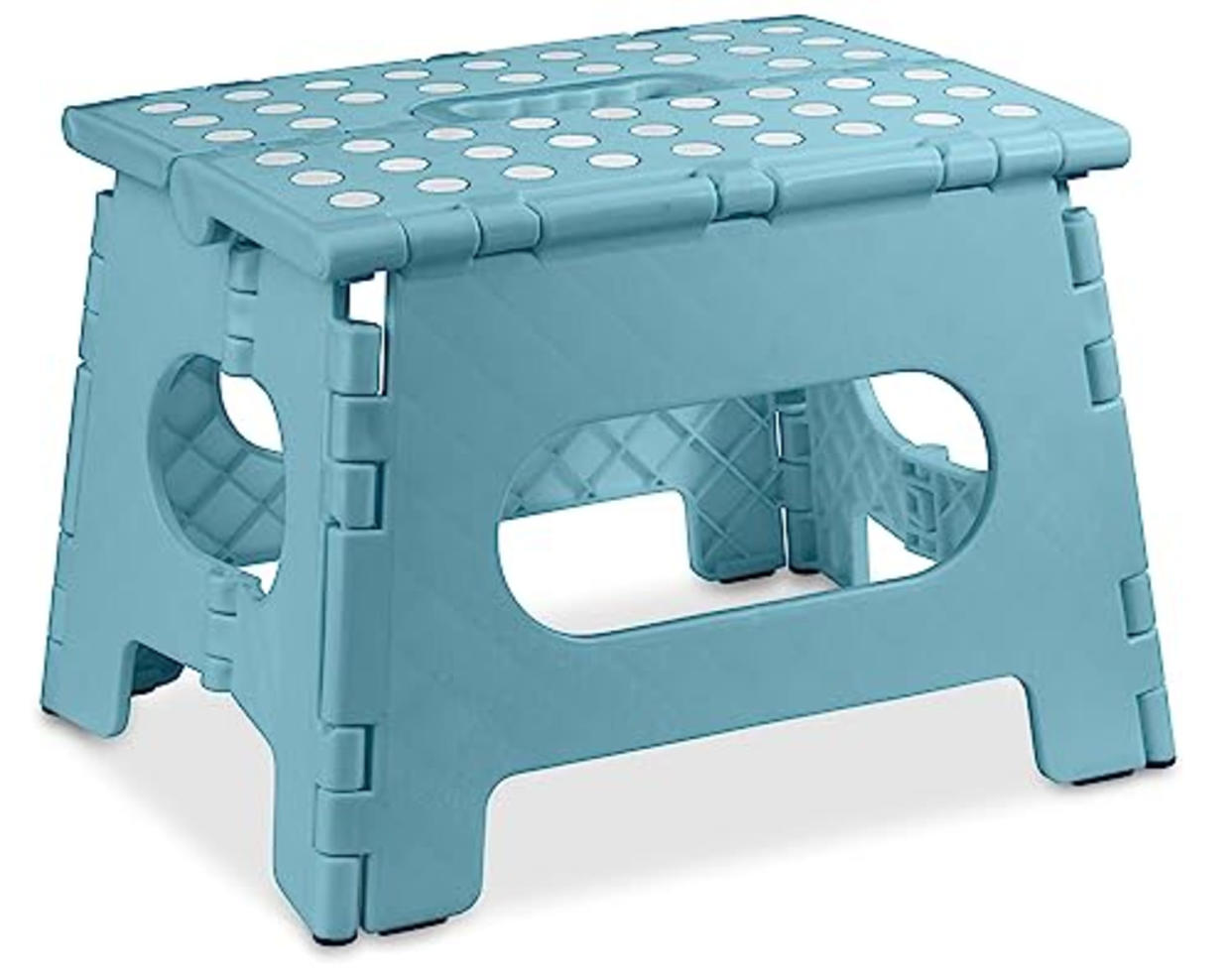 Folding Step Stool - The Lightweight Step Stool is Sturdy Enough to Support Adults and Safe Enough for Kids. Opens Easy with One Flip. Great for Kitchen, Bathroom, Bedroom, Kids or Adults. (Teal) (AMAZON)