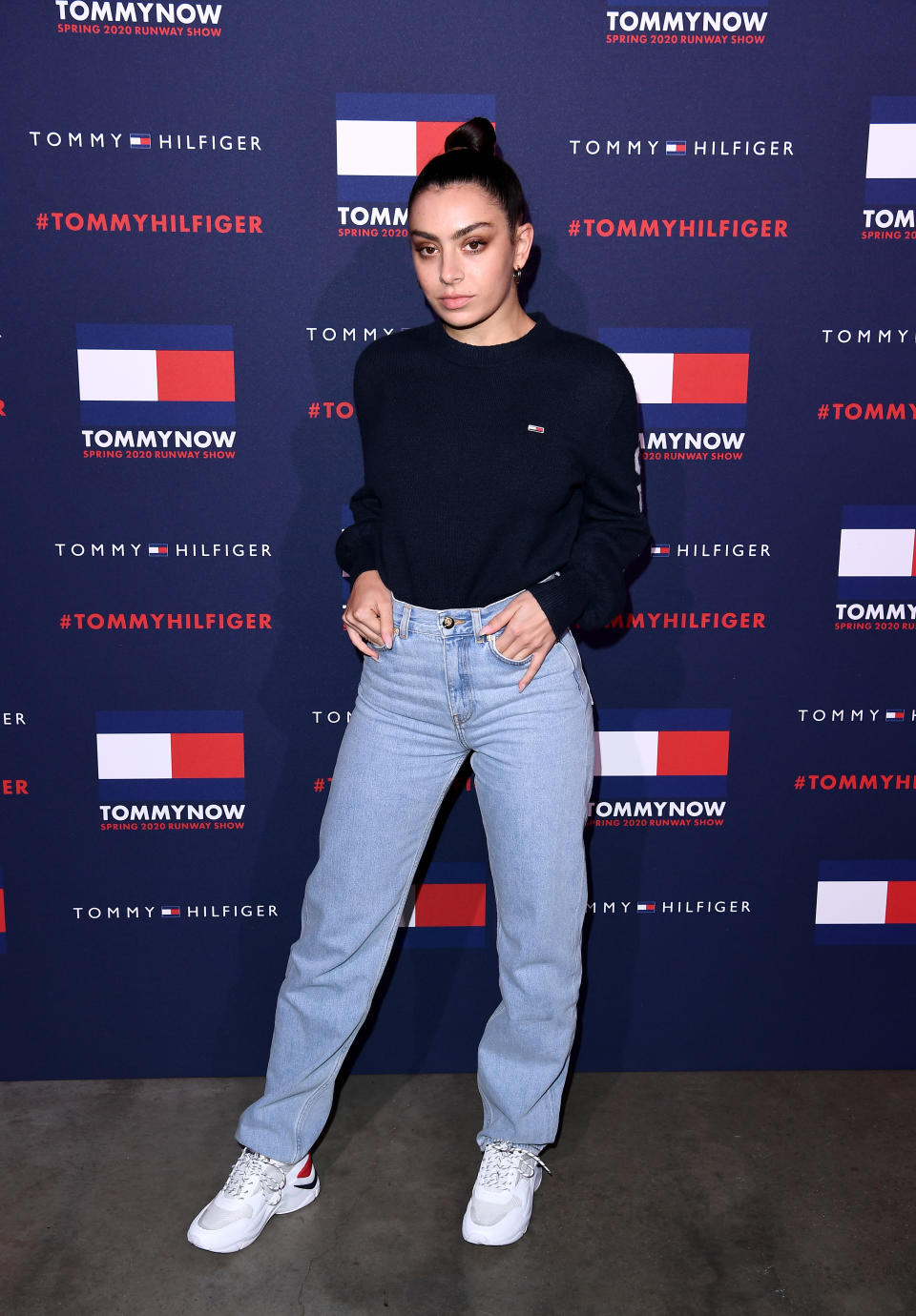 Charlie XCX arrives at the Tommy Hilfiger show. (Getty Images)