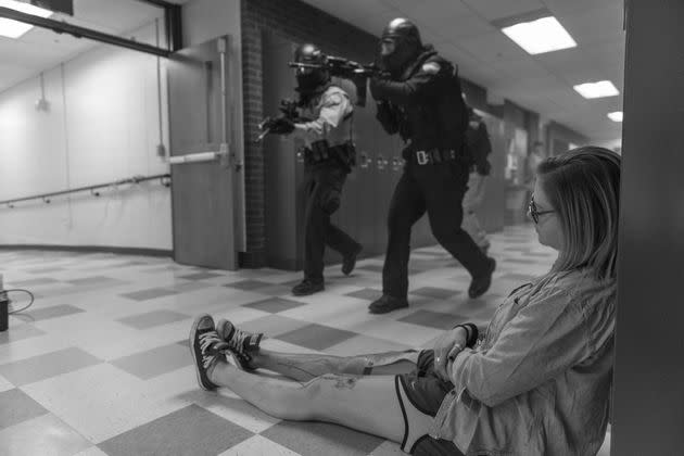 An active shooter drill is performed at Park High School in Livingston, Montana, in 2018. (Photo: William Campbell via Corbis via Getty Images)