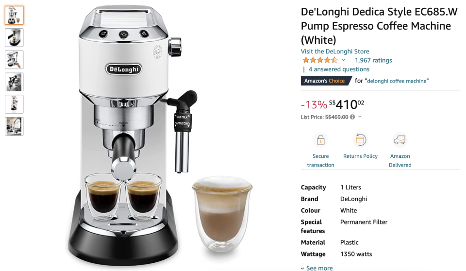 De'Longhi Dedica Style (Photo: Amazon)