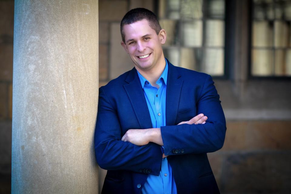 Prosecuting Attorney Eli Savit, seen here in April 2020, at the Law Quad in Ann Arbor, is hoping the Michigan Supreme Court clarifies the law so that local prosecutors and the state attorney general can protect consumers exploited by businesses.