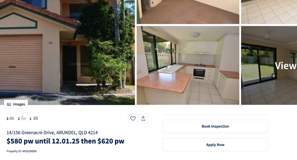 Screenshot of Queensland rental property