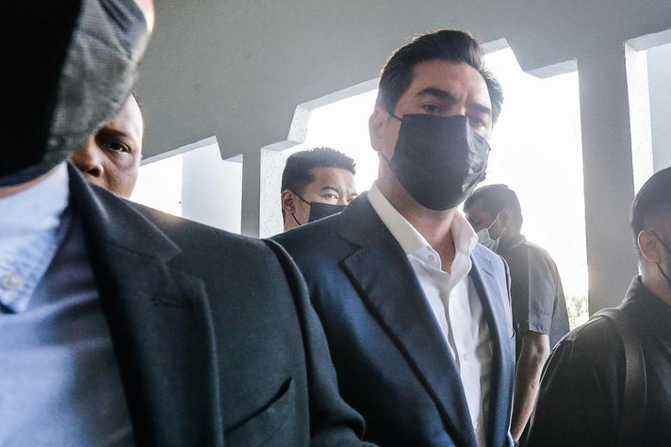 Segambut Bersatu division deputy chief Adam Radlan Adam Muhammad at the Criminal Session Court at the Duta Court Complex in Kuala Lumpur February 21, 2023. — Picture by Sayuti Zainudin

