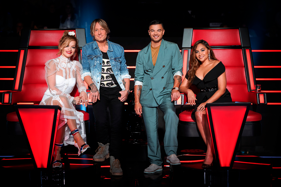 Rita Ora, Keith Urban, Guy Sebastian and Jessica Mauboy on The Voice.