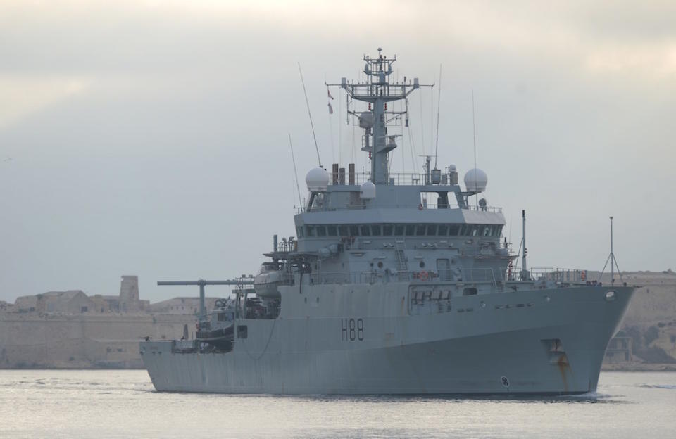 HMS Enterprise was used to evacuate 110 Britons, including Abedi and his brother, from Libya in 2014 (Picture: Getty)