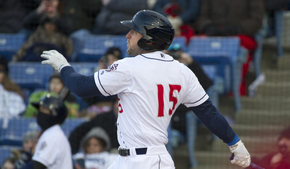 Tim Tebow is 30 years old, in his second season in full-time baseball and hitting .270 with five home runs. (AP)