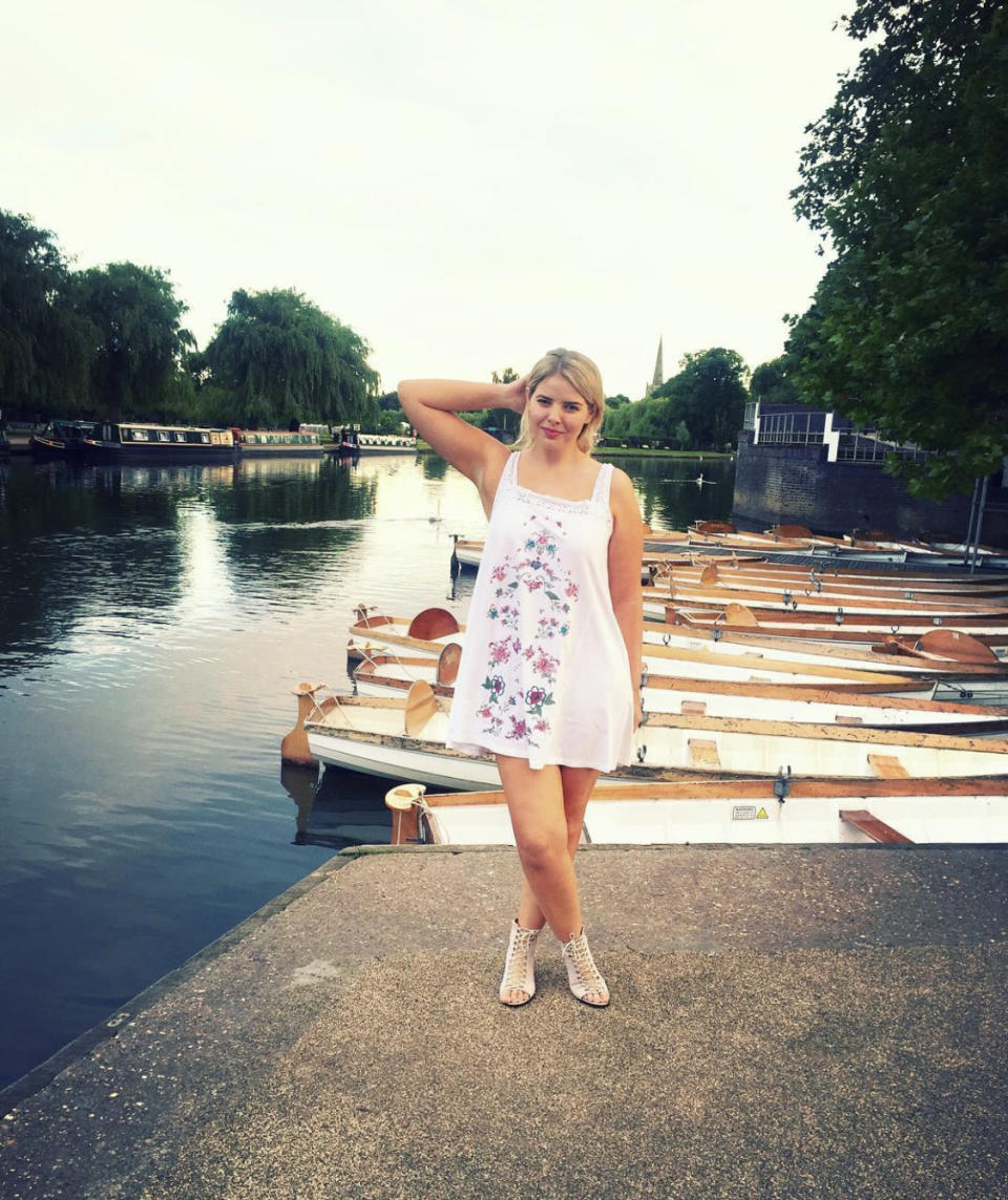 Married At First Sight's Olivia Fraser at the river side Stratford-Upon-Avon in the UK in July 2016. Photo: Instagram/@olivefrazer 