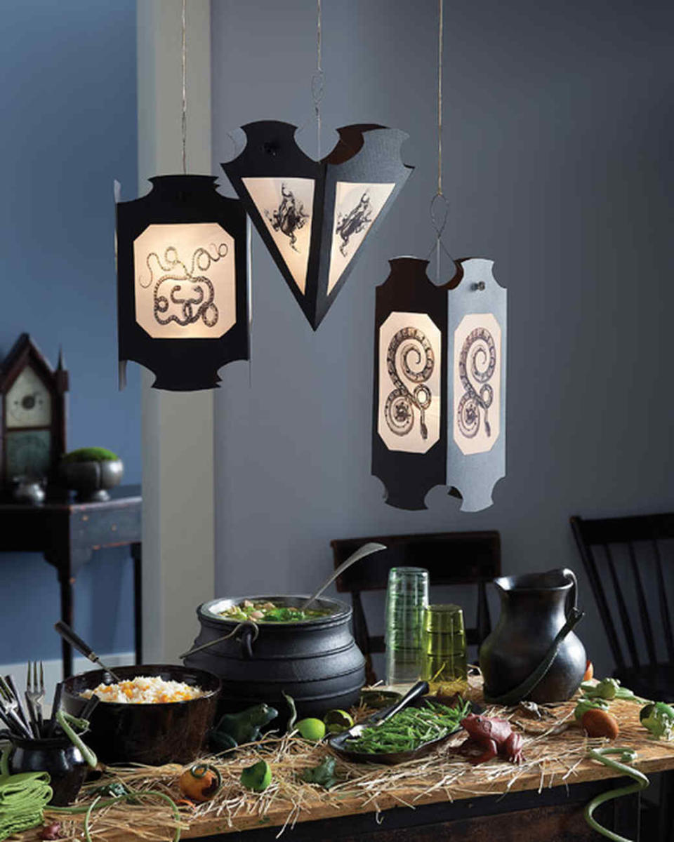 Hanging Snake and Frog Vellum Lanterns