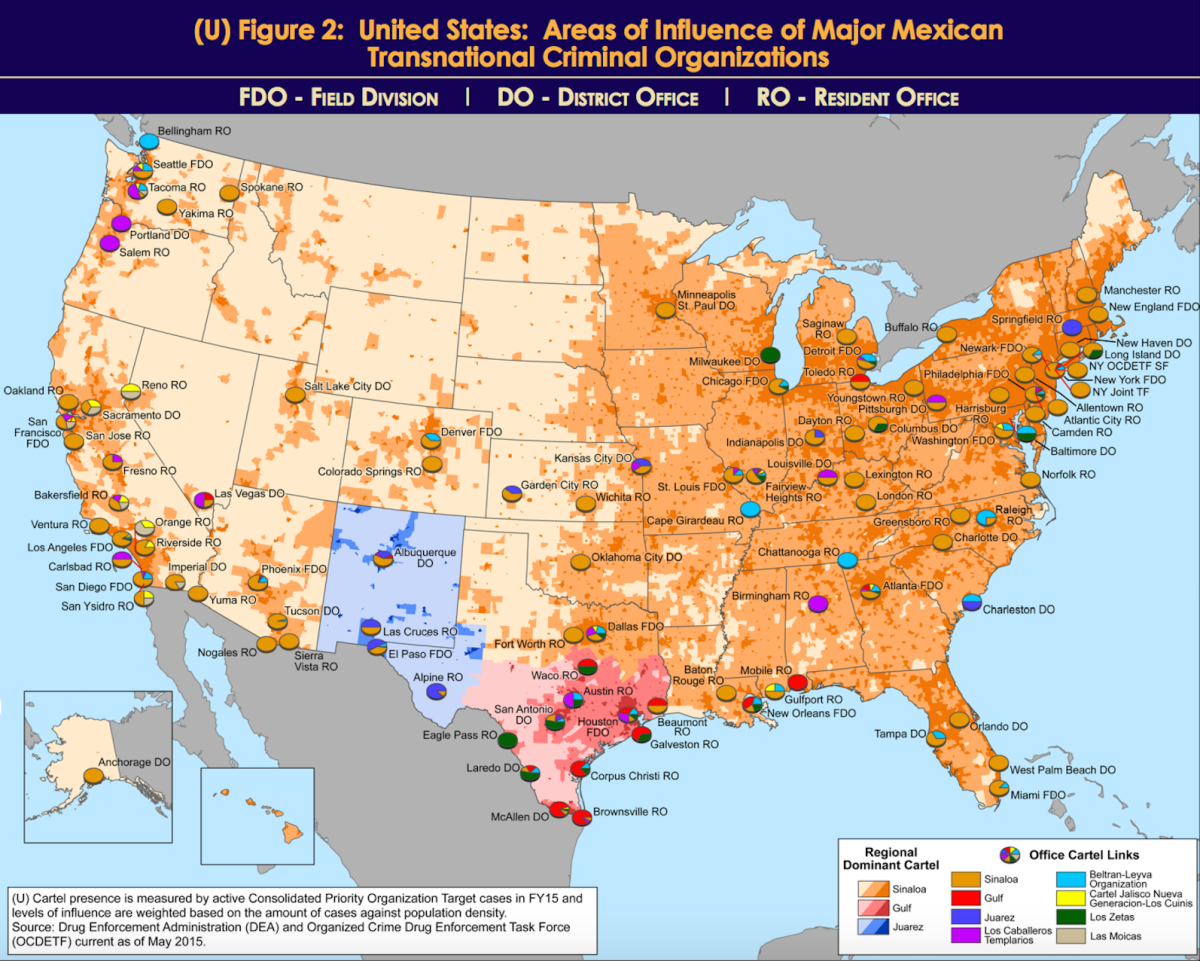 These maps from the DEA show that 'El Chapo' Guzmán basically controls