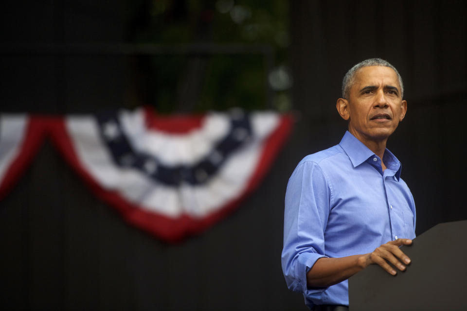 Former President Barack Obama speaks during a campaign rally for Sen. Bob Casey (D-PA) and Pennsylvania Gov. Tom Wolf in Philadelphia in September. On Monday, he released a new list of Democratic candidates that he is endorsing. (Photo: Mark Makela via Getty Images)