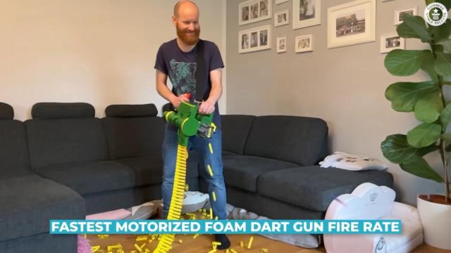 Man breaks Guinness World Record by building world's biggest nerf