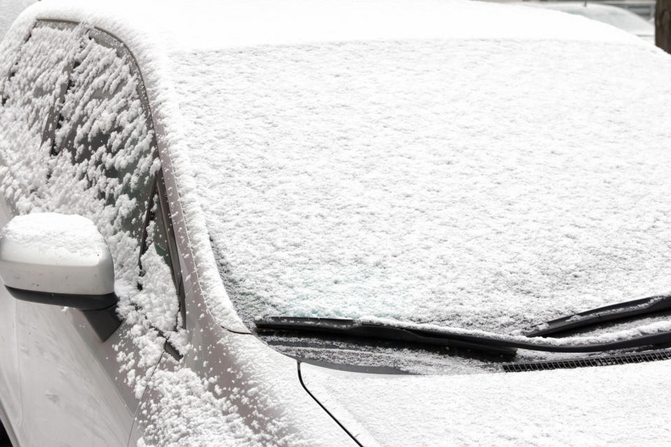 car covered in snow