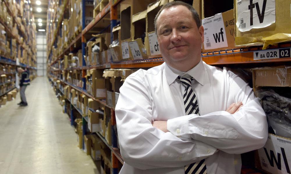 Mike Ashley at Sports Direct headquarters in Derbyshire.