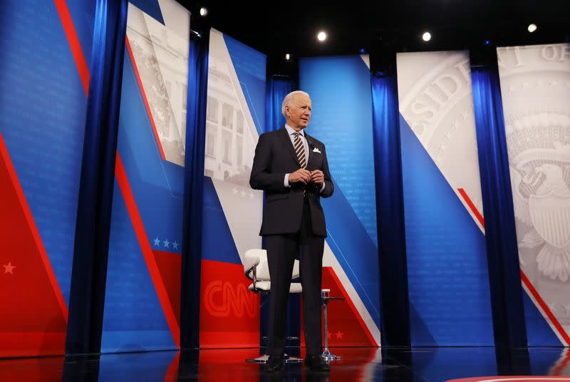 U.S. President Joe Biden participates in a CNN town hall in Milwaukee