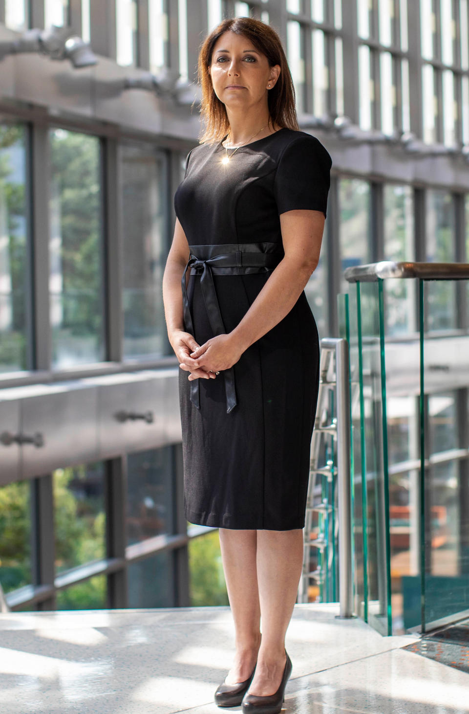 Dr. Mandy Cohen, the 20th Director of the Centers for Disease Control and Prevention, stands for a portrait at the CDC main campus in Atlanta on Thursday, July 20, 2023. (Alyssa Pointer for NBC News)