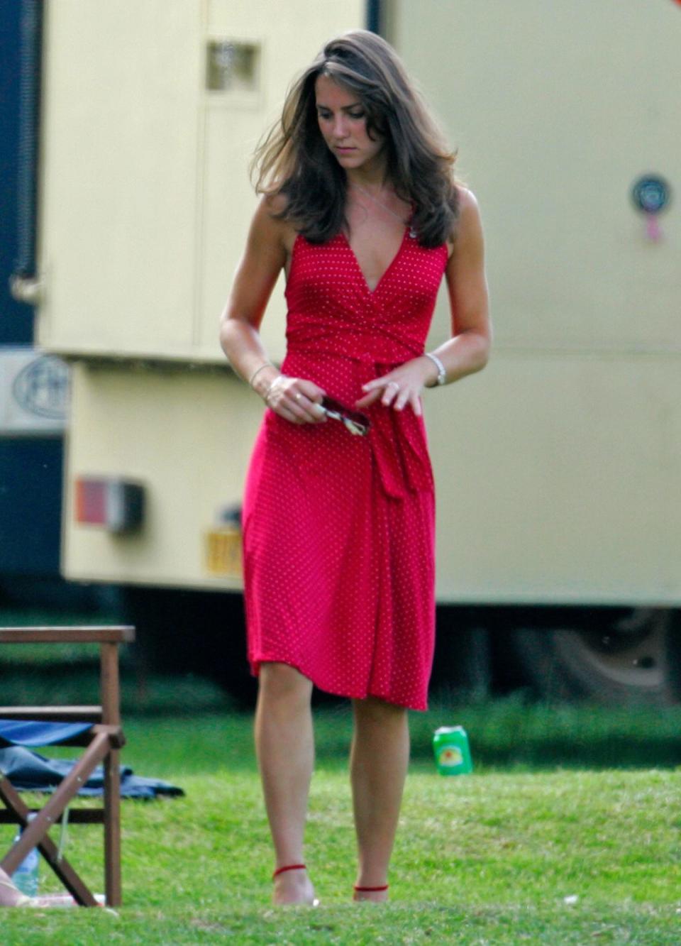 A simple red spotted dress