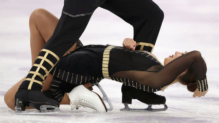 Figure Skating - Pyeongchang 2018 Winter Olympics - Ice Dance free dance competition final - Gangneung, South Korea - February 20, 2018 - Alisa Agafonova and Alper Ucar of Turkey perform. REUTERS/Lucy Nicholson