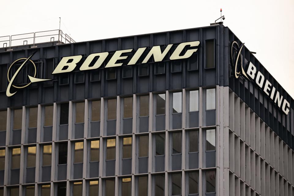 The Boeing Co. logo is displayed outside of company offices near Los Angeles International Airport (LAX) in El Segundo, California on January 18, 2024.