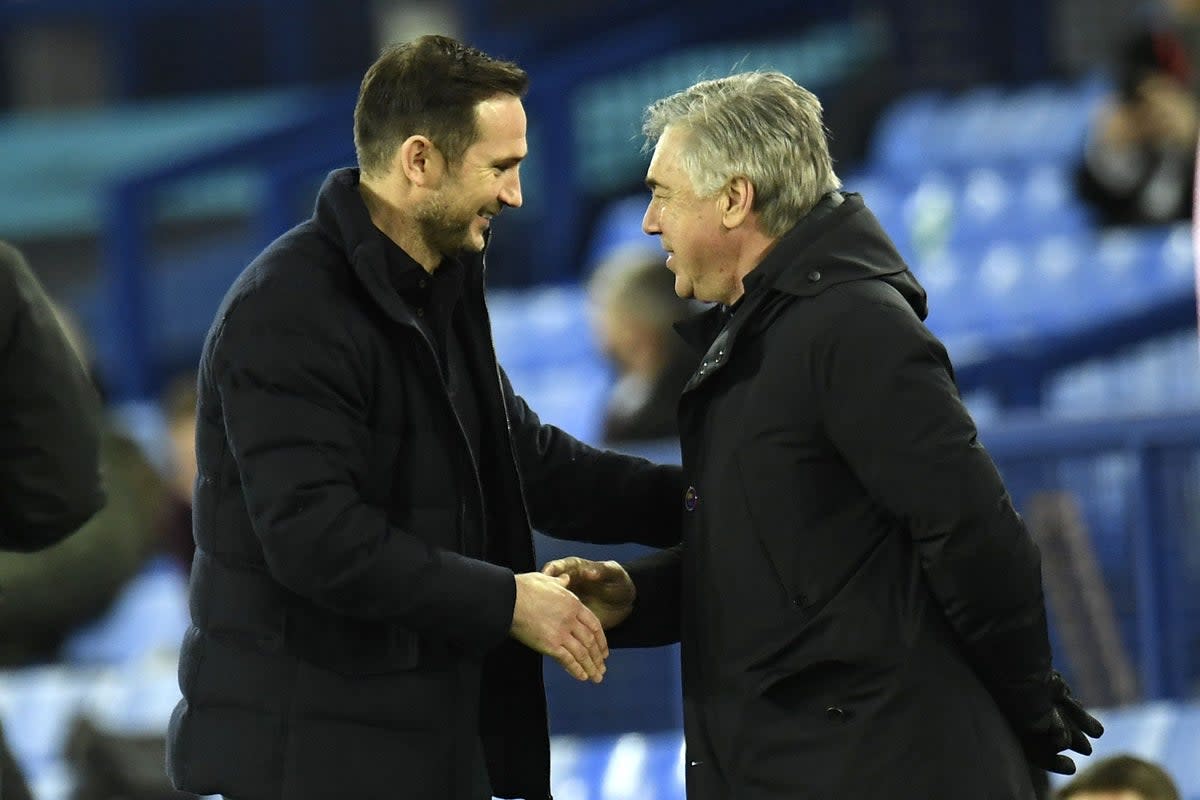 Carlo Ancelotti, right, expects Frank Lampard to be successful in his second stint as Chelsea manager (Peter Powell/PA) (PA Archive)