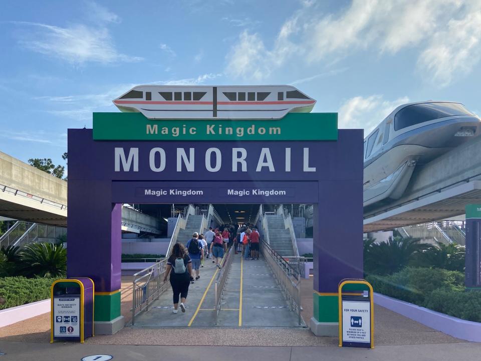 The monorail is a popular way that guests at Walt Disney World arrive at the Magic Kingdom, Epcot, and three resort hotels.