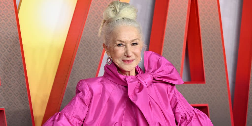 helen mirren pink cloak