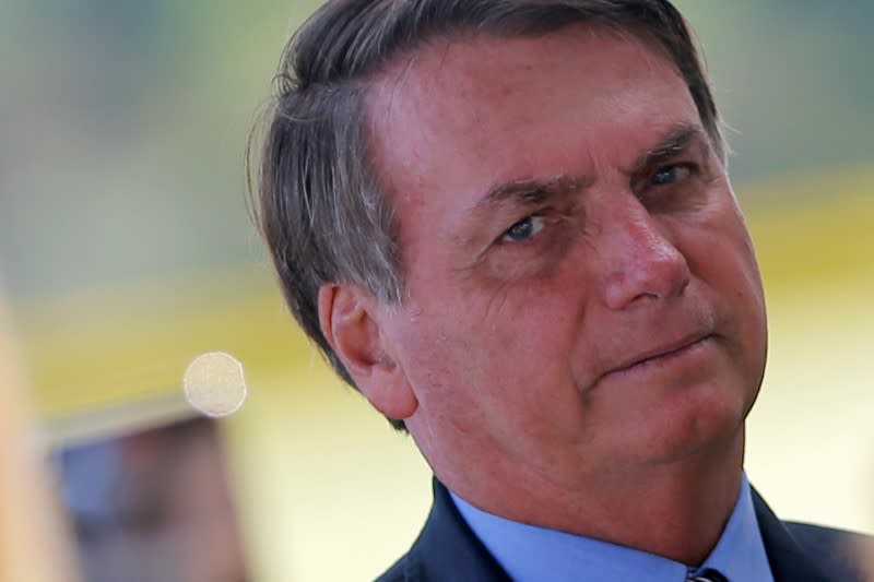 Brazil's President Jair Bolsonaro leaves Alvorada Palace in Brasilia