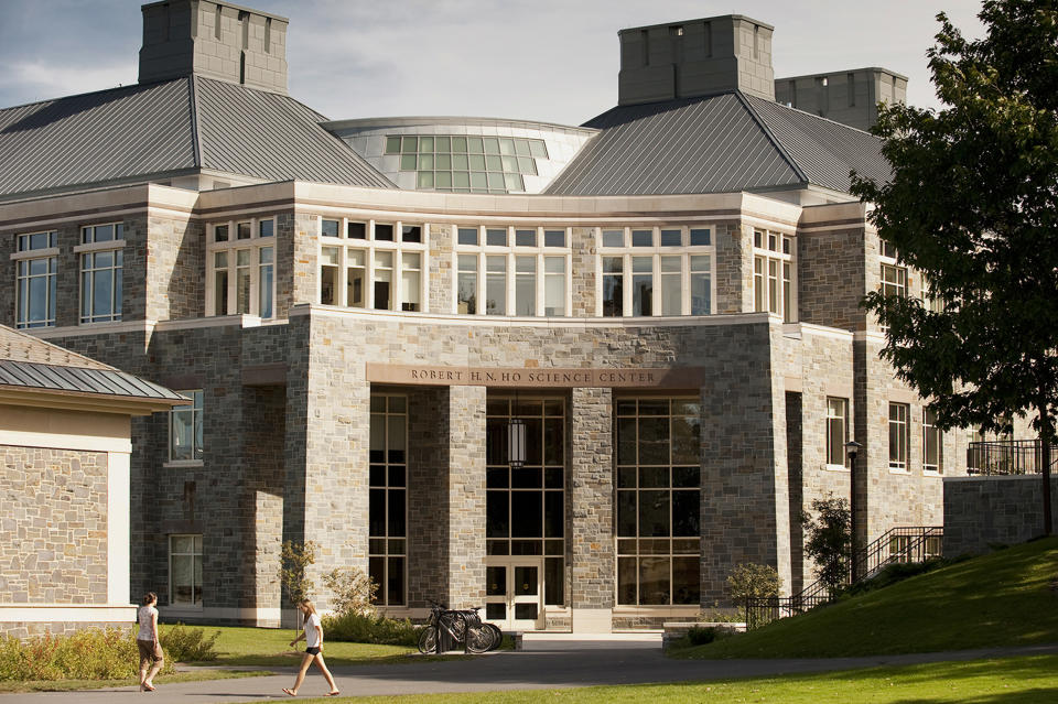 This Sept. 24, 2009 photo provided by Colgate University shows the Robert H.N. Ho Science Center at Colgate University in Hamilton, N.Y. A $480 million fundraising campaign helped pay for this and other projects on Colgate’s campus, but possible changes in the tax law could affect donations to higher education. (AP Photo/Colgate University, Andrew M. Daddio)