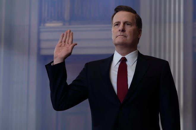 <p>The new Showtime miniseries <em>The Comey Rule</em> is taking on the Trump White House. Based on former FBI director James Comey's 2018 memoir, <em>A Higher Loyalty</em>, the two-part series serves as a dramatic account of events before and after the 2016 election—and, of course, Comey's role in them. Specifically, of course, <em>The Comey Rule</em> deals with Comey's controversial decision to announce, just days before the 2016 election, that the FBI was reopening its investigation into Hillary Clinton's use of a private email server (a move <a href="https://apnews.com/article/73f87de1f4c07e7e0e323a6a0e04ccf4" rel="nofollow noopener" target="_blank" data-ylk="slk:many have said;elm:context_link;itc:0;sec:content-canvas" class="link ">many have said</a> gave Donald Trump a push to victory in the presidential race). The miniseries also delves into the former FBI director's handling of the investigation into Russian involvement in the same election and his subsequent firing by Trump. </p><p><a href="https://www.rottentomatoes.com/tv/the_comey_rule" rel="nofollow noopener" target="_blank" data-ylk="slk:Reviews for the miniseries;elm:context_link;itc:0;sec:content-canvas" class="link ">Reviews for the miniseries</a> are mixed, but there's no debating the talent of <em>The Comey Rule</em>'s cast. Bringing the recent political ~drama~ to life is an all-star crew that includes Jeff Daniels as Comey, Academy Award winner Holly Hunter as former acting U.S. Attorney General Sally Yates, Primetime Emmy Award winner and Brendan Gleeso as Donald Trump, and BAFTA winner Jennifer Ehle as Patrice Comey. Here's a handy guide to the cast of <em>The Comey Rule</em> and their real-life counterparts. </p>